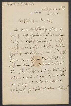 Brief an Friedrich Wilhelm Jähns : 21.06.1868