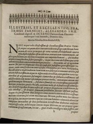 Illustriss. Et Excellentiss. Fratribus Farnesiis, Alexandro [...] Cardinali digniss. & Octavio Parmensium Placentinorumque Duci Secundo [...]