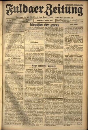 Erste Ausgabe vom Sonntag, den 01. März 1925.