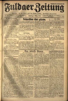 Erste Ausgabe vom Sonntag, den 01. März 1925.