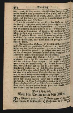 Das 8. Capitel, Von den Secten unter den Jüden