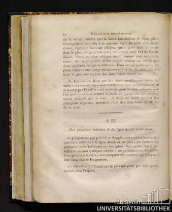§. II. Des questions relatives à la ligne droite et au plan.