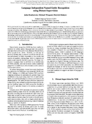 Language Independent Named Entity Recognition using Distant Supervision