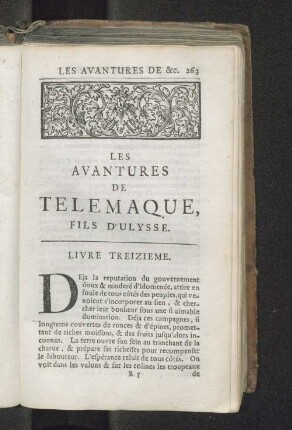 Les avantures de Telemaque, fils d'Ulysse. Livre treizieme.