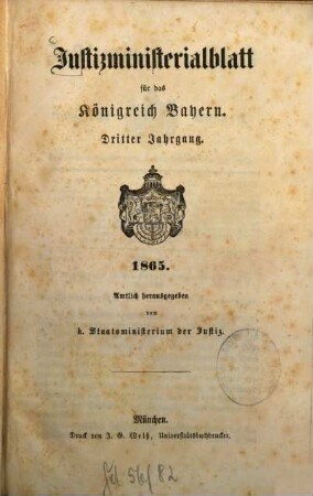 Justizministerialblatt für den Freistaat Bayern. 3. 1865