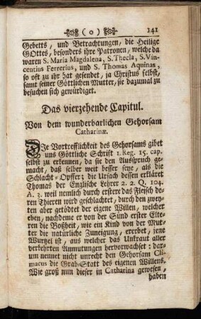 Das vierzehende Capitul. Von dem wunderbarlichen Gehorsam Catharinæ.