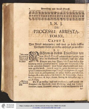 De Processu Arrestatorio. Caput I.