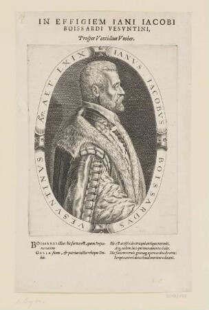 Bildnis Boissard, aus: Jean Jacques Boissard, "Pars Romanæ urbis topographiæ et antiquitatum", Frankfurt 1597