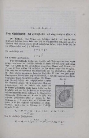 Zweites Kapitel. Vom Gleichgewicht der Flüssigkeiten mit eingetauchten Körpern.