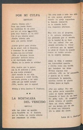 Por mi culpa : (Estilo)