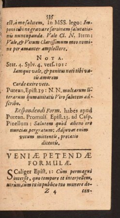 Veniae Petendae Formulae