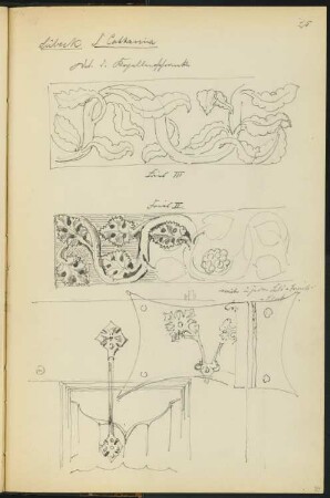 Katharinenkirche, Lübeck: Details (aus: Skizzen- und Fotoalbum 1)
