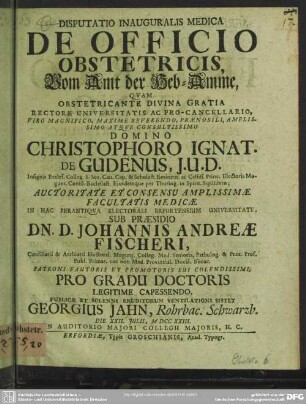 Disputatio Inauguralis Medica De Officio Obstetricis ...