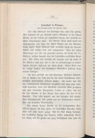 Aufenthalt in Erlangen, vom October 1838 bis Januar 1841.