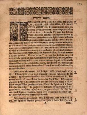 Discursus de Deo trinuno, et Messia theanthropo