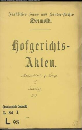 Lemgo, Marienkloster zu gegen Jobst Führing zu Lieme - Schuldforderung