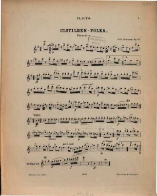 Clotilden-Polka : für Flöte, Violine, Viola & Violoncell