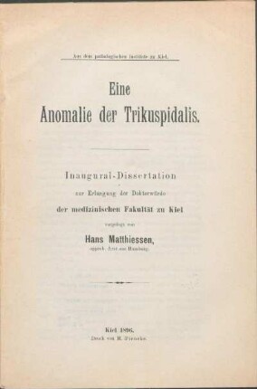 Eine Anomalie der Trikuspidalis