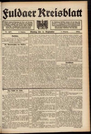 Ausgabe vom Montag, den 11. September 1911.