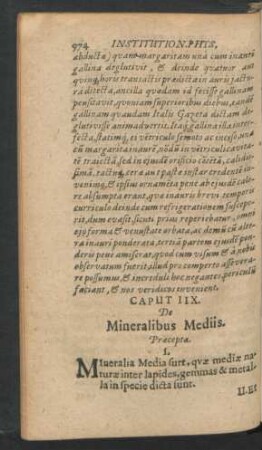 Caput IIX. De Mineralibus Mediis.