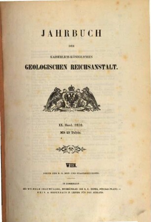 Jahrbuch der Geologischen Reichsanstalt. 20. 1870