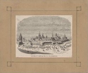 Stadtansicht von Leipzig am Anfang des 18. Jahrhunderts, Blick von Süden, Zeitungsillustration