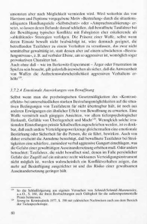 3.7.2.4 Emotionale Auswirkungen von Bewaffnung