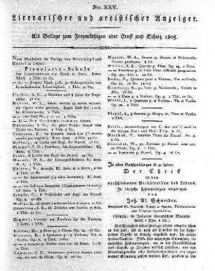 Literarischer und artistischer Anzeiger, No. XXV.