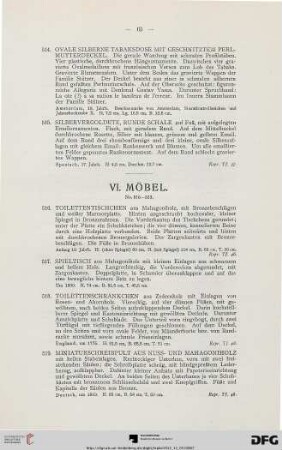 VI. Möbel (Nr. 516-533)
