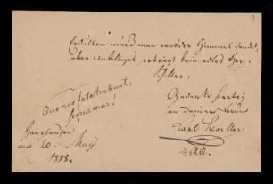 (Haarhausen, 20.5.1818) Karl Koeller?