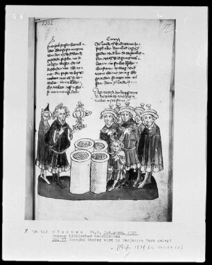 Auszug biblischer Geschichten — Josephs Becher wird in Benjamins Sack gefunden, Folio 77recto