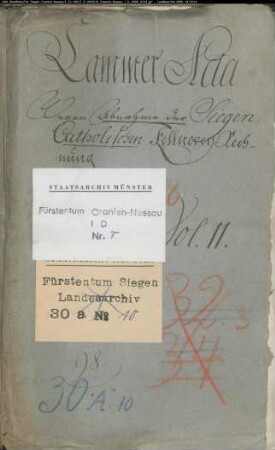 Abnahme der Kellnereirechnungen des katholischen Landesteils des Fürstentums Nassau-Siegen, Band 2