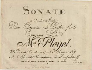 Sonate à quatre mains pour clavecin ou piano forte : 3. livre des sonates à 4 mains no 2