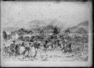 Gemälde "Gefecht bei Tarwisam 18. Mai 1809" von Albrecht Adam