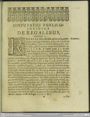 Disputatio Publico Juridica De Regalibus