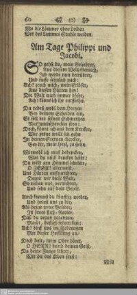 Am Tage Philippi und Jacobi