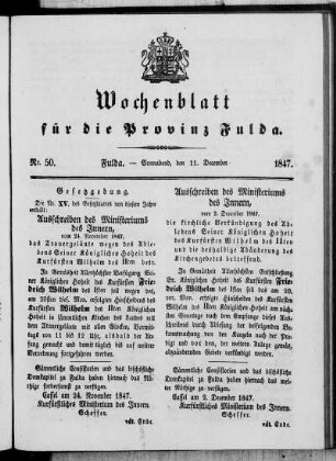 Nr. 50, Ausgabe vom 11. Dezember 1847