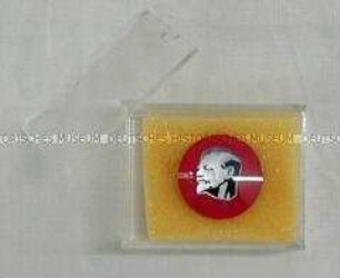 Abzeichen mit Porträt von Lenin, in Etui