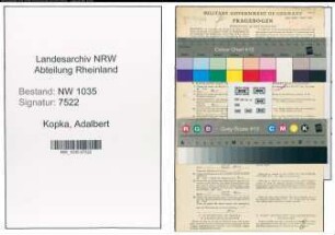 Entnazifizierung Adalbert Kopka , geb. 11.07.1900 (Hauer)