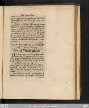 Tit. I. (III. 32.) De rei Vindicatione.