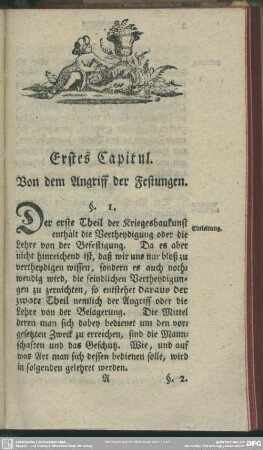 Erstes Capitul. Von dem Angriff der Festungen