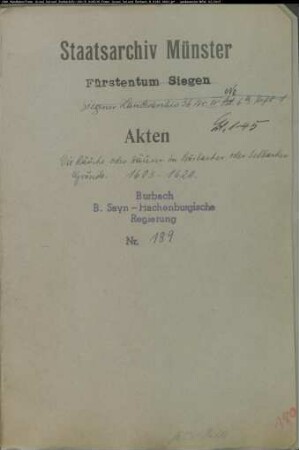 Errichtung und Auswechselung von Feuerstellen (Räuche) bzw. von Häusern im Grund Burbach und Selbach