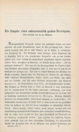 477-490 Die Hingabe eines außerordentlich großen Vermögens : eine heroische Tat des hl. Melania