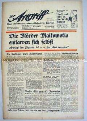 Berliner NS-Tageszeitung "Der Angriff" u.a. zum Verbot des Horst-Wessel-Films durch die NS-Regierung