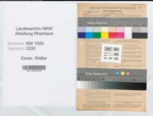 Entnazifizierung Walter Exner, geb. 24.07.1920 (Zollassistent)
