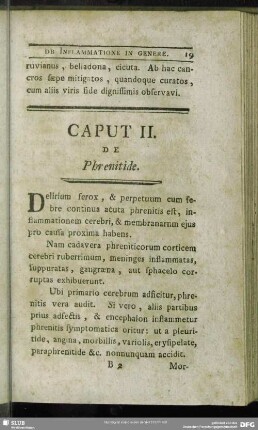 Caput II. De Phrenitide