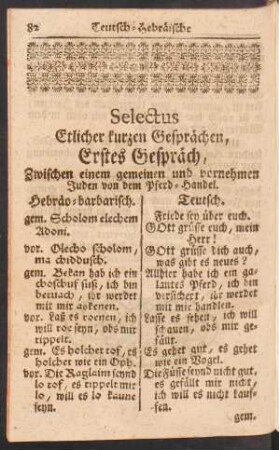 Selectus Etlicher kurzen Gesprächen
