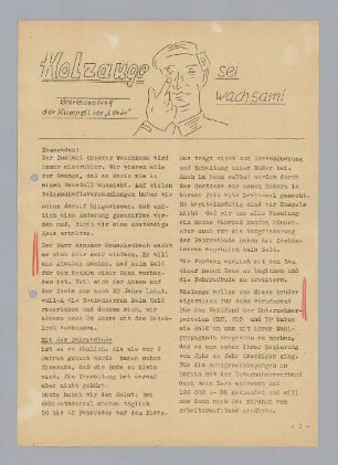 Betriebszeitung "Kameraden! Der Zustand unserer Waschkaue wird immer miserabler."