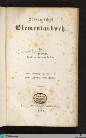 Lateinisches Elementarbuch