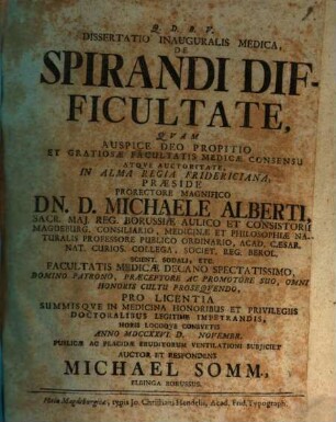 Diss. inaug. med. de spirandi difficultate